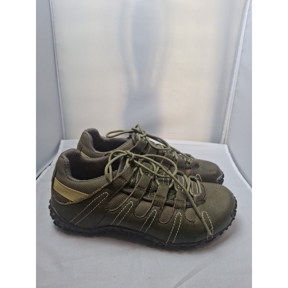 TSUBO Women's Leather Hiking Walking Shoes Olive Green Size 6